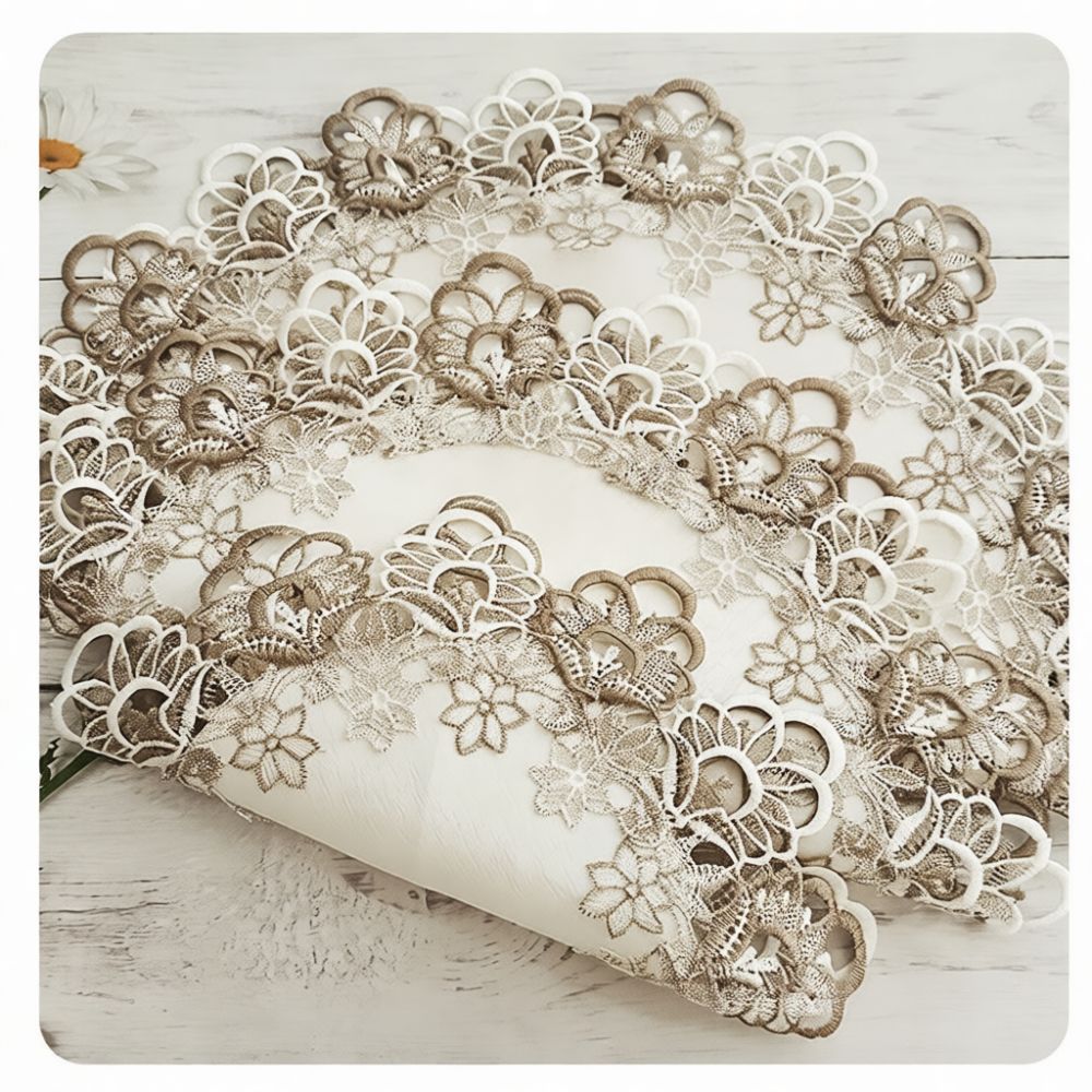 Table Runner - مفرش طاولة دانتيل دائري أنيق، مفرش