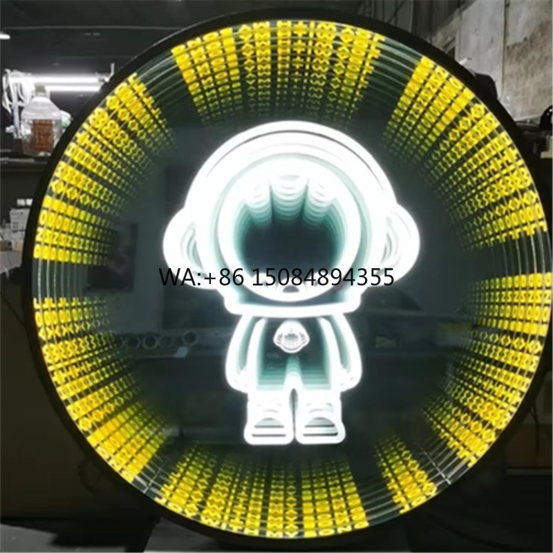 Decorative Mirror - لافتة مرآة LED ثلاثية الأبعاد قابلة
