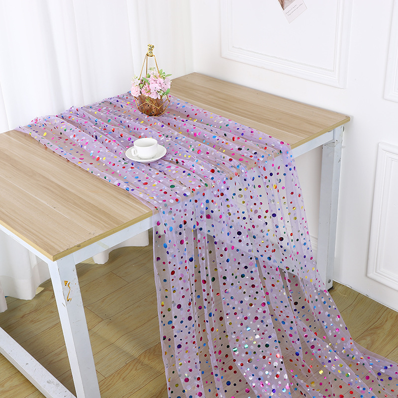 قماش تول ملون بنقاط بولكا دوت  - مراجعة Table Runner وسعره