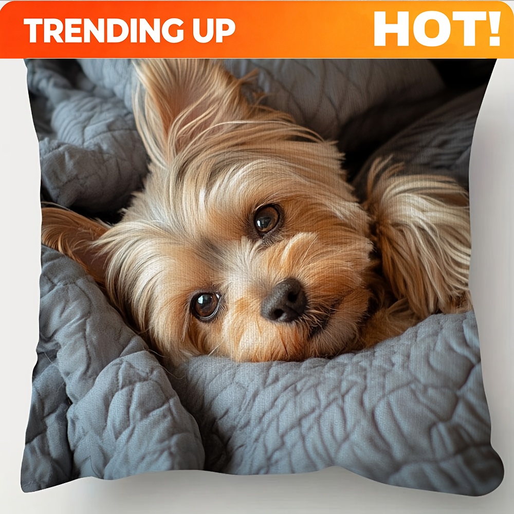 غطاء وسادة مطبوع عليه كلب يورك - مراجعة Throw Pillow وسعره